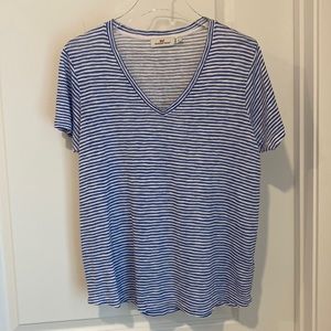 Vineyard Vines 100% Linen Striped V-Neck Tee SIZE SMALL EUC